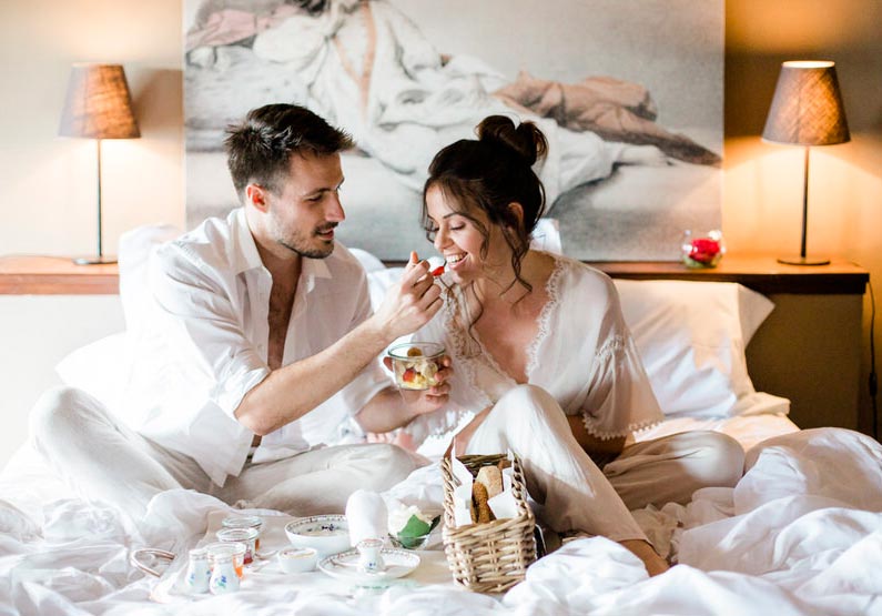 Couple Boudoir Photography Breakfast in Bed 1